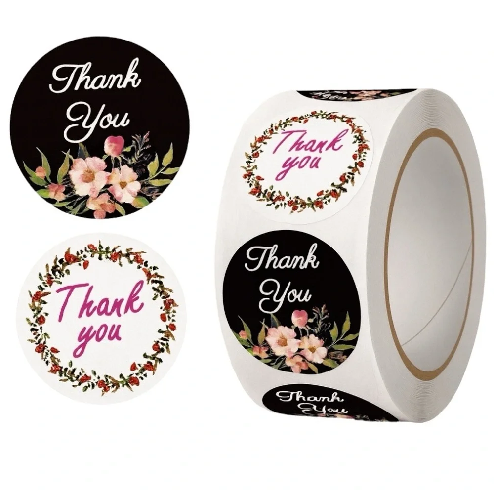 Thank You Sticker Flower Label Wedding Packaging Envelope Seal NEW